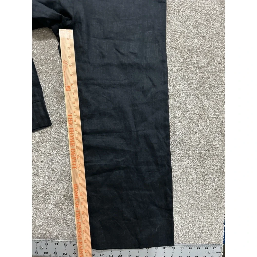 NEW Quince M 100% European Linen Square Neck Jumpsuit Black - Missing Belt